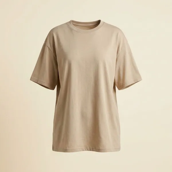 Beige_Cotton_Premium_Oversized_T-Shirt_For_Women