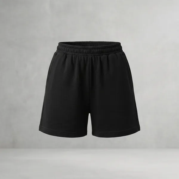 Black_Cotton_Premium_Casual_Loose_Fit_Athleisure_Shorts_For_Women