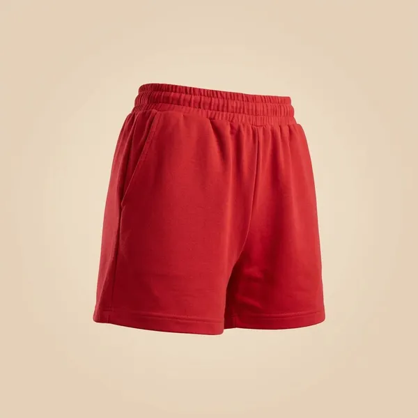 Red_Cotton_Premium_Casual_Loose_Fit_Athleisure_Shorts_For_Women