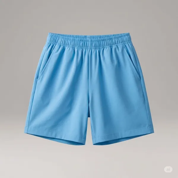 Sky_Blue_Cotton_Premium_Casual_Loose_Fit_Athleisure_Shorts_For_Women