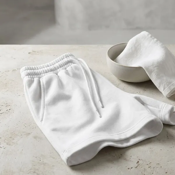 White_Cotton_Premium_Casual_Loose_Fit_Athleisure_Shorts_For_Women