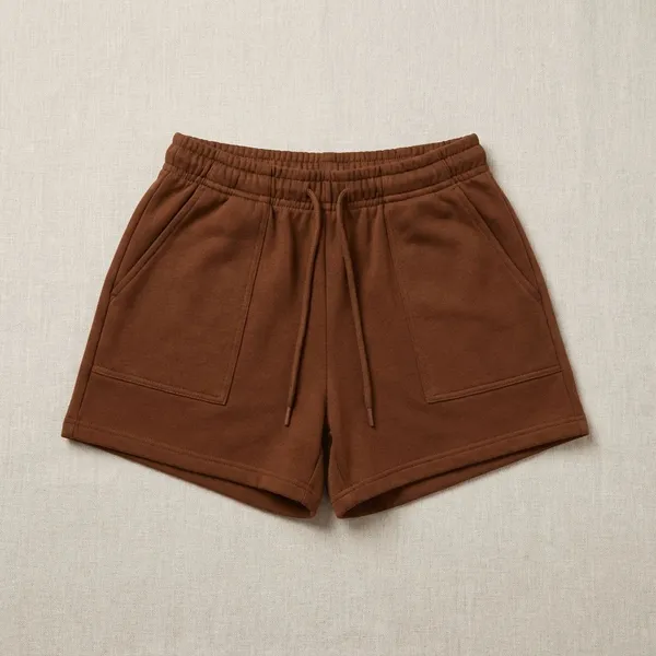 Brown_Cotton_Premium_Casual_Loose_Fit_Athleisure_Shorts_For_Women