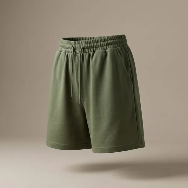 Mehendi_Green_Cotton_Premium_Casual_Loose_Fit_Athleisure_Shorts_For_Women