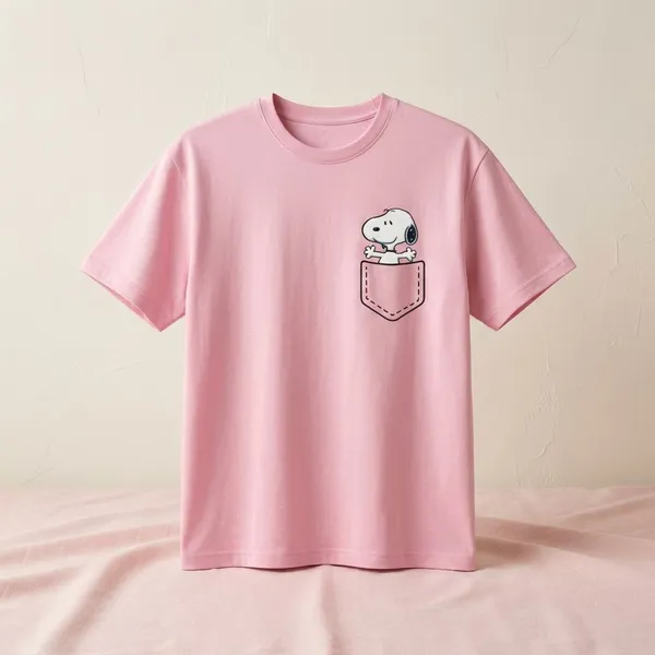 Pink_Cotton_Premium_Peanuts_Snoopy_Pocket_Print_Graphic_Tee_Oversized_T-Shirt_For_Men