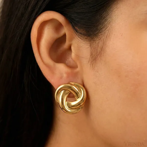 Gold_Plated_22_K_Intertwined_Knot_Stud_Earrings