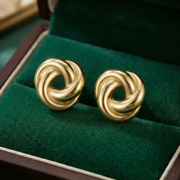 Gold_Plated_22_K_Intertwined_Knot_Stud_Earrings