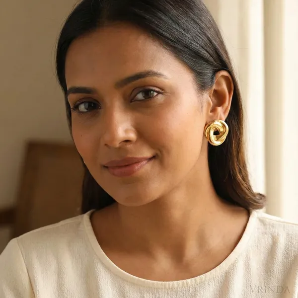 Gold_Plated_22_K_Intertwined_Knot_Stud_Earrings