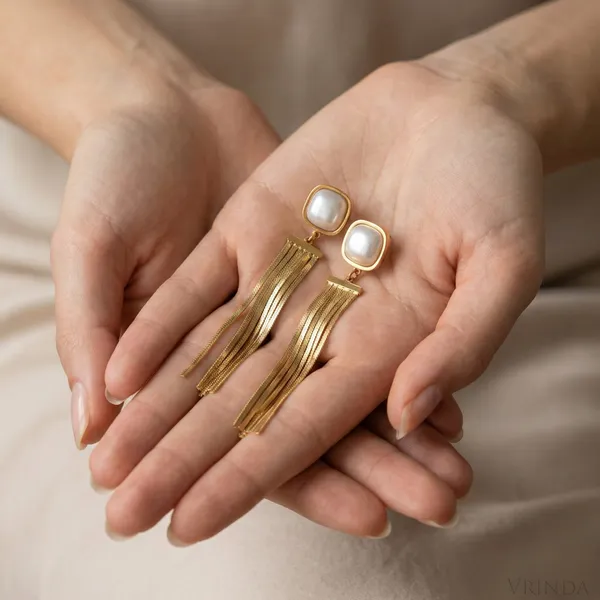 Gold_Plated_22_K_Pearl_Tassel_Drop_Earrings