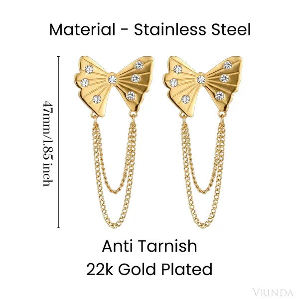 Gold_Plated_22_K_Crystal_Butterfly_Chain_Drop_Earrings