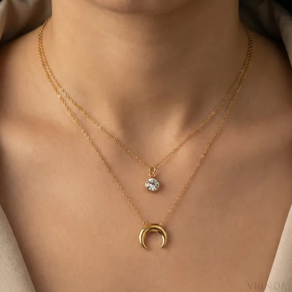 Gold_Plated_22_K_Celestial_Double_Layered_Necklace_For_Women