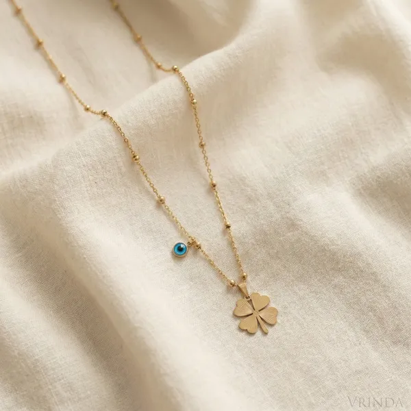 Gold_Plated_22_K_Evil_Eye_Clover_Necklace_For_Women