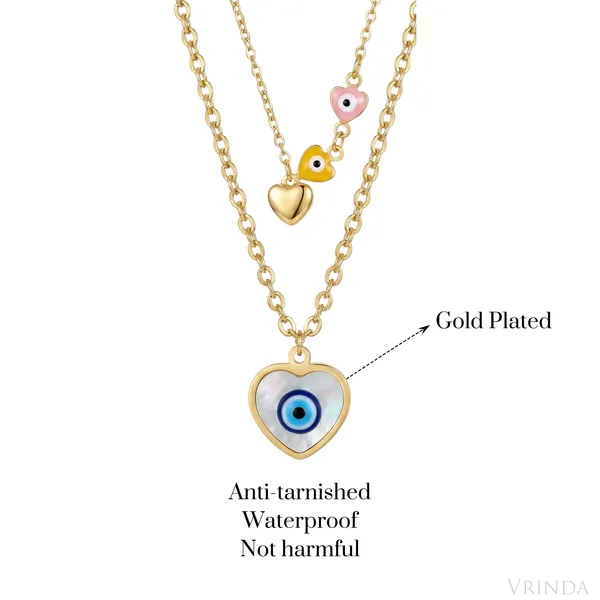Gold_Plated_22_K_Evil_Eye_Heart_Layered_Necklace_For_Women