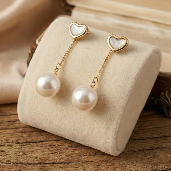 Gold_Plated_22_K_Mother_Of_Pearl_Heart_And_Drop_Pearl_Earrings