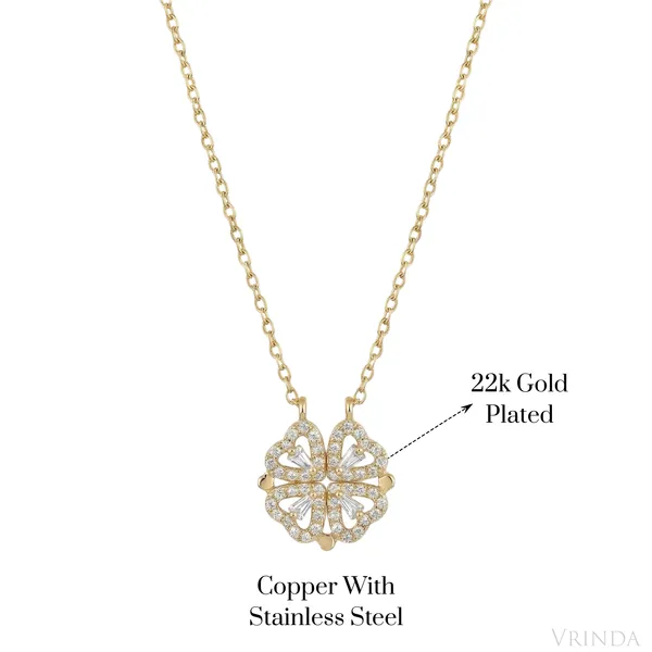 Gold_Plated_22_K_2_In_1_Magnetic_Clover_And_Four_Heart_Necklace_For_Women