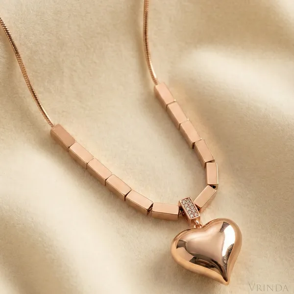 Rose_Gold_Plated_18_K_Heart_Pendant_Necklace_For_Women