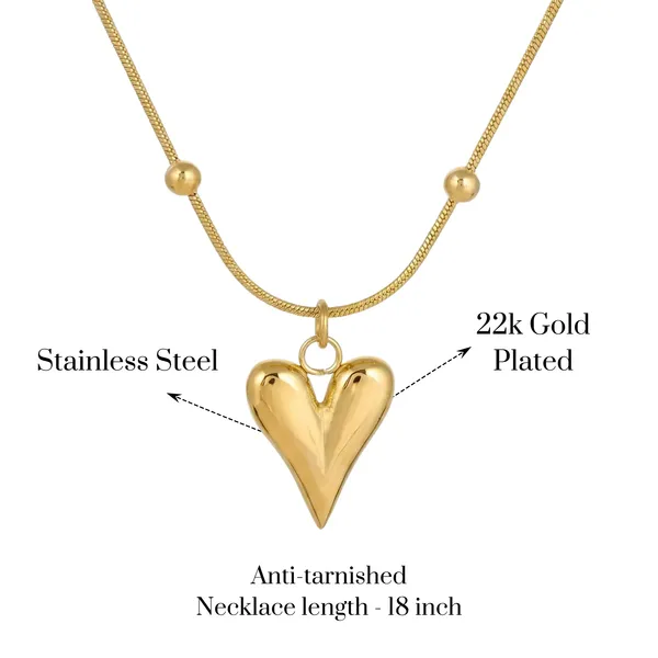 Gold_Plated_22_K_Puffy_Heart_Pendant_Necklace_For_Women