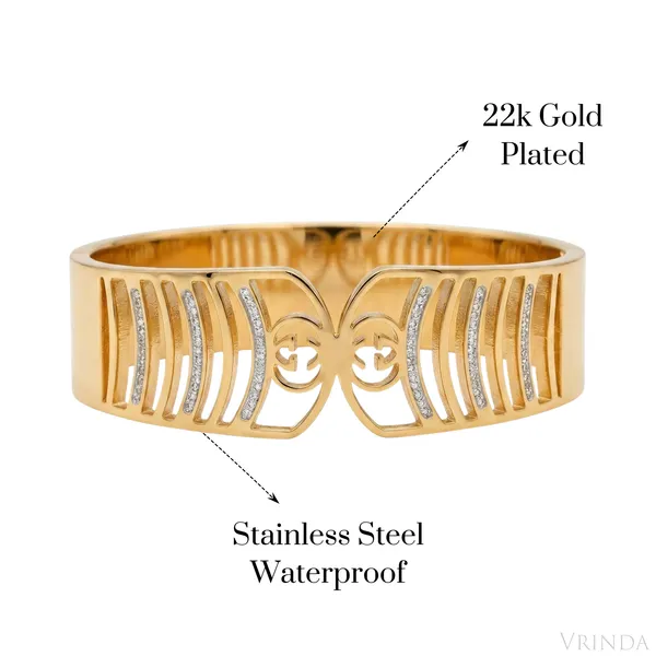Gold_Plated_22_K_Crystal_Studded_Designer_Cuff_Bracelet_For_Women