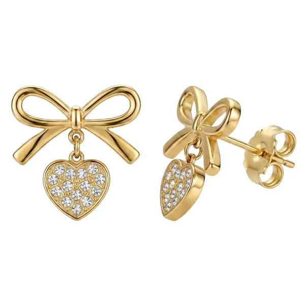 Gold_Plated_22_K_Bow_Studs_With_Crystal_Heart_Drop