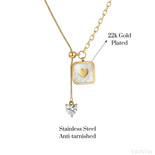 Gold_Plated_22_K_Mother_Of_Pearl_Heart_And_Zirconia_Drop_Necklace_For_Women