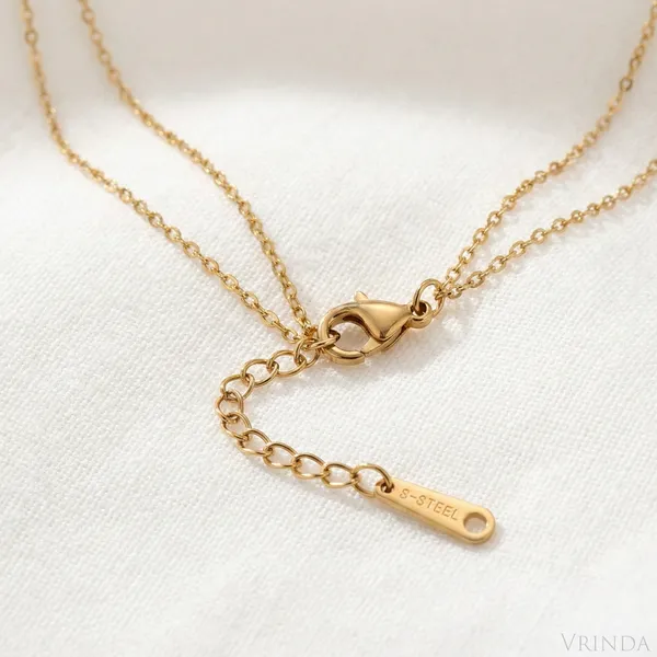 Gold_Plated_22_K_Two_Layer_Star_Charm_Necklace_For_Women