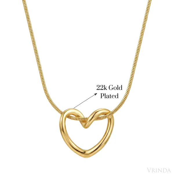 Gold_Plated_22_K_Eternal_Knot_Heart_Necklace_For_Women