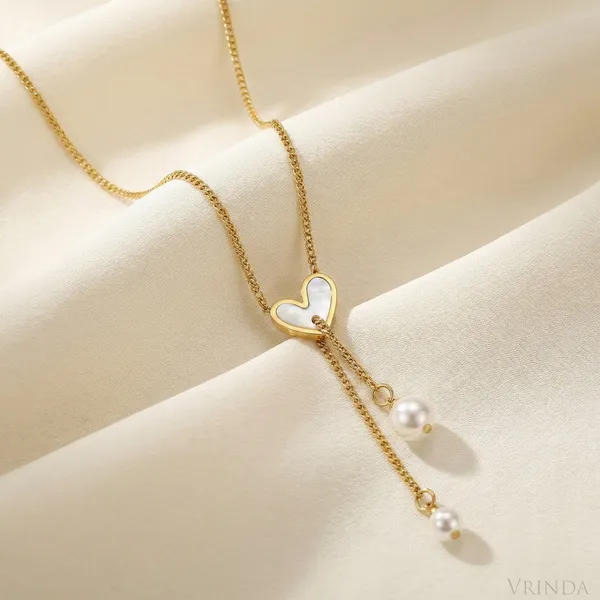 Gold_Plated_22_K_Mother_Of_Pearl_Heart_And_Pearl_Drop_Necklace_For_Women