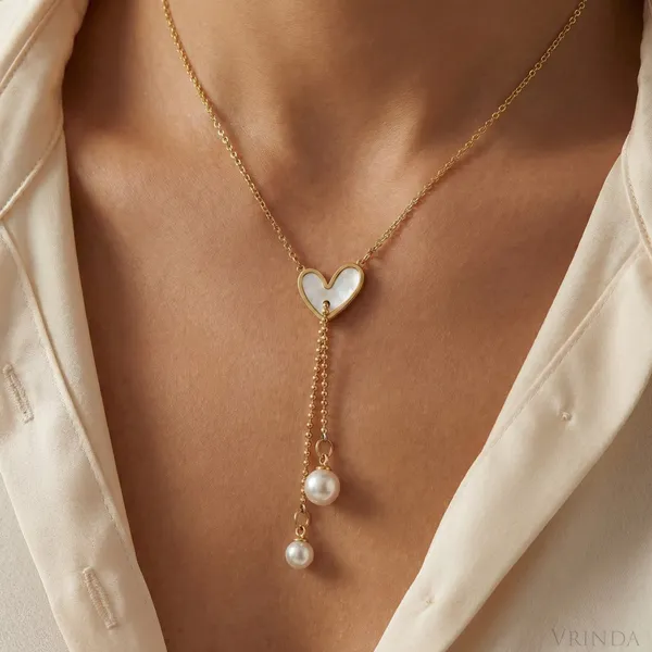 Gold_Plated_22_K_Mother_Of_Pearl_Heart_And_Pearl_Drop_Necklace_For_Women
