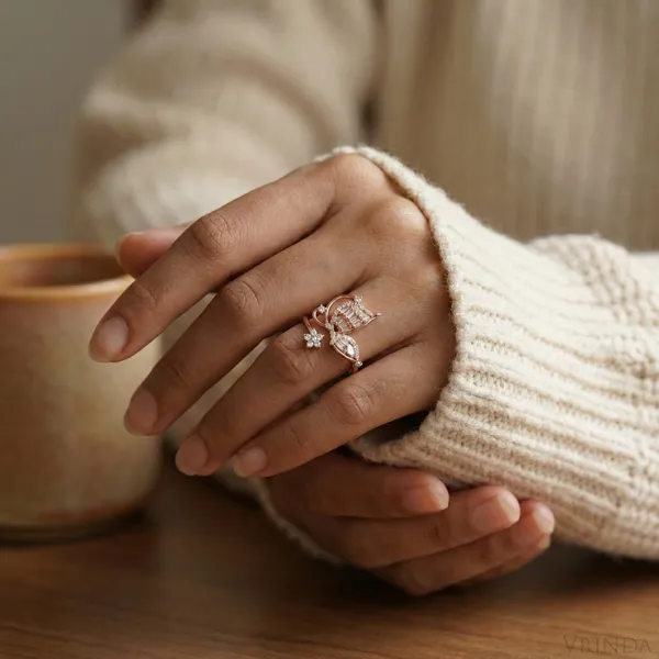 Rose_Gold_18_K_Plated_Butterfly_And_Floral_Ring_For_Women