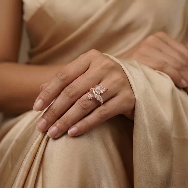 Rose_Gold_18_K_Plated_Butterfly_And_Floral_Ring_For_Women