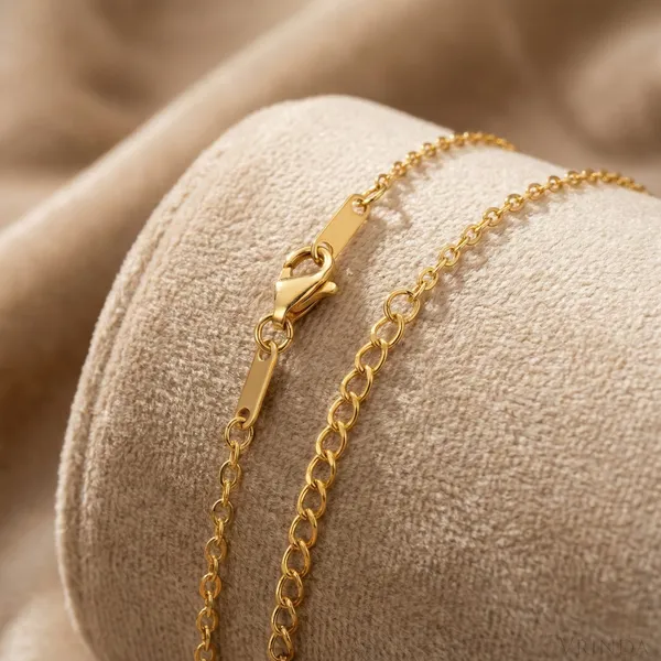 Gold_Plated_22_K_Triple_Pink_Heart_Necklace_For_Women