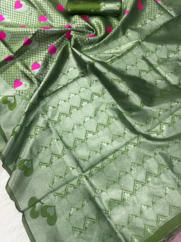 Green_Nemesis_Soft_Banarasi_Silk_Saree_With_Stunning_Blouse_Piece_For_Women