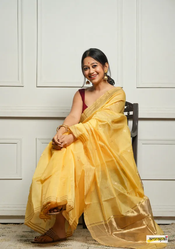 Yellow_Ravishing_Cotton_Silk_Saree_With_Marvellous_Blouse_Piece_For_Women