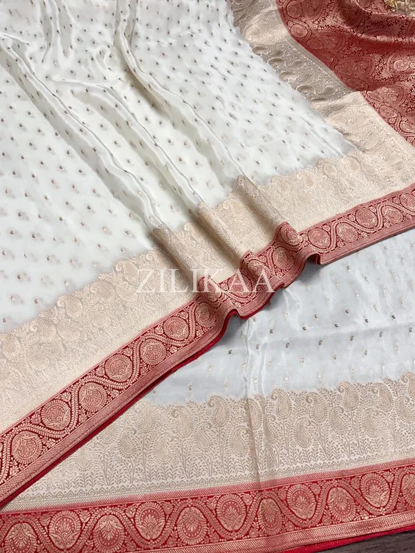 Off_White_Admirable_Soft_Silk_Saree_With_Gossamer_Blouse_Piece_For_Women