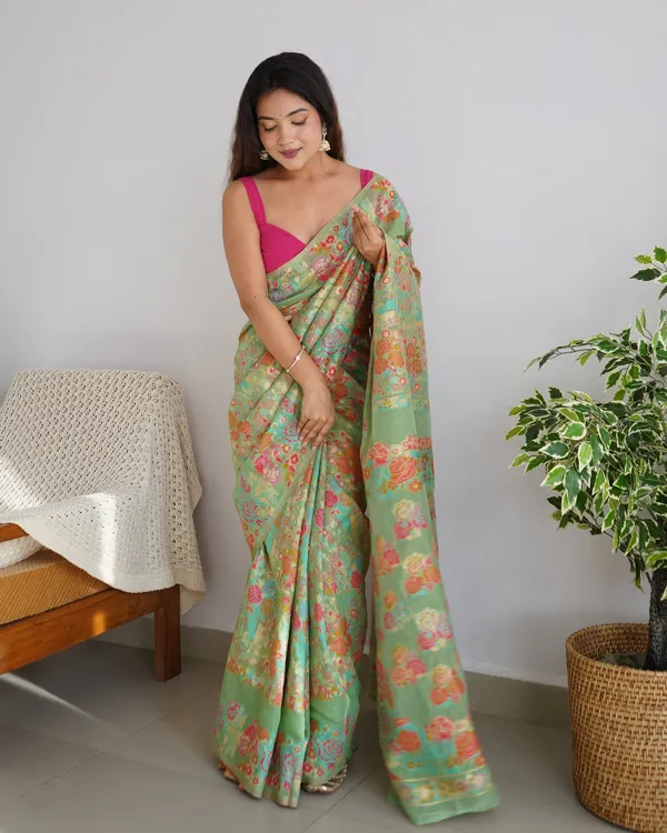 Pista_Charming_Pashmina_Saree_With_Breathtaking_Blouse_Piece_For_Women