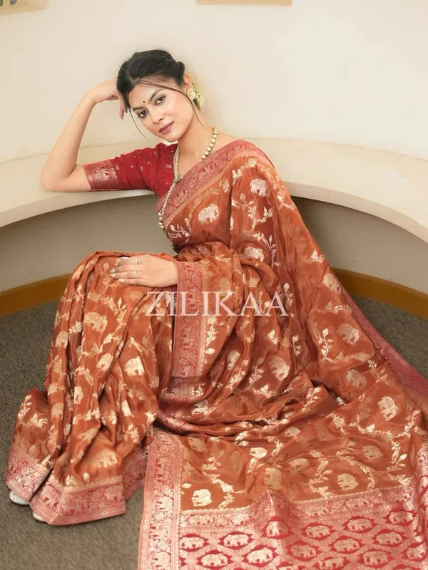Orange_Classy_Soft_Silk_Saree_With_Piquant_Blouse_Piece_For_Women