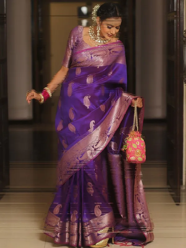 Purple_Prettiest_Soft_Banarasi_Silk_Saree_With_Ailurophile_Blouse_Piece_For_Women
