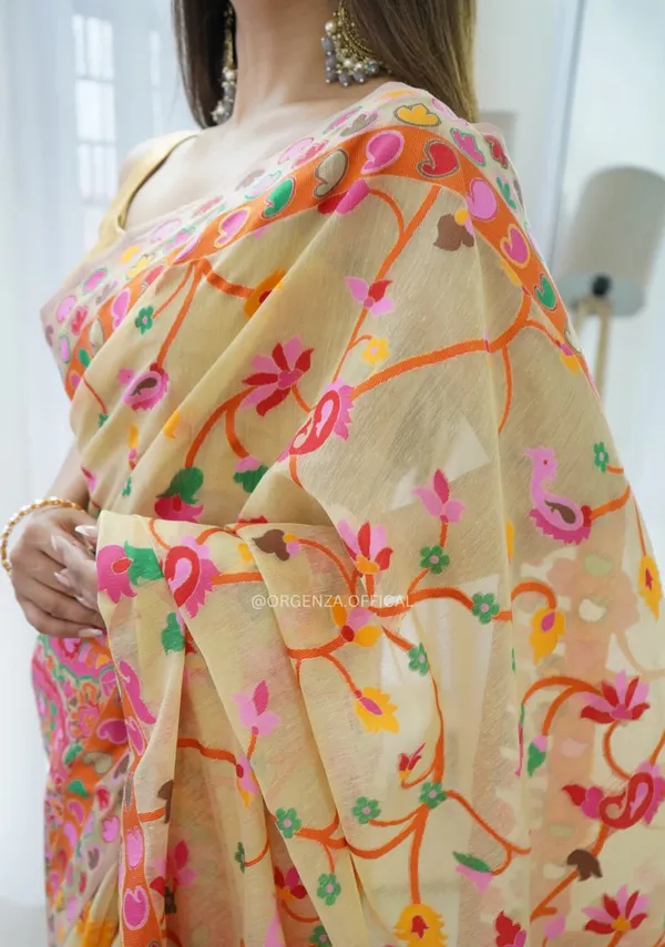Beige_Classy_Pashmina_Saree_With_Gleaming_Blouse_Piece_For_Women