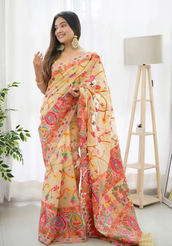 Beige_Classy_Pashmina_Saree_With_Gleaming_Blouse_Piece_For_Women