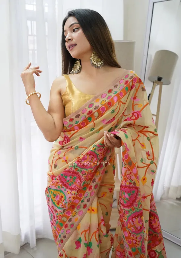 Beige_Classy_Pashmina_Saree_With_Gleaming_Blouse_Piece_For_Women