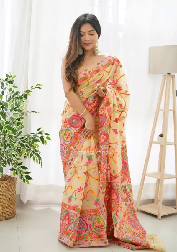 Beige_Classy_Pashmina_Saree_With_Gleaming_Blouse_Piece_For_Women