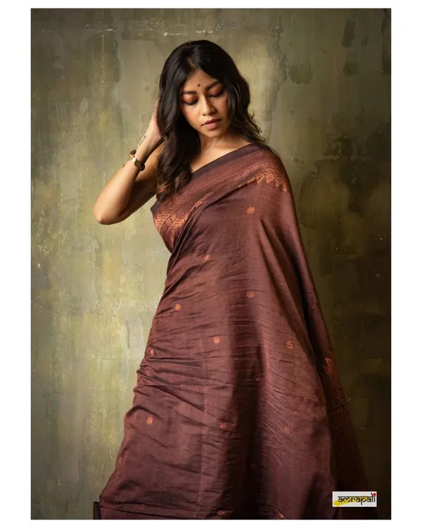 Brown_Extraordinary_Soft_Silk_Saree_With_Intricate_Blouse_Piece_For_Women