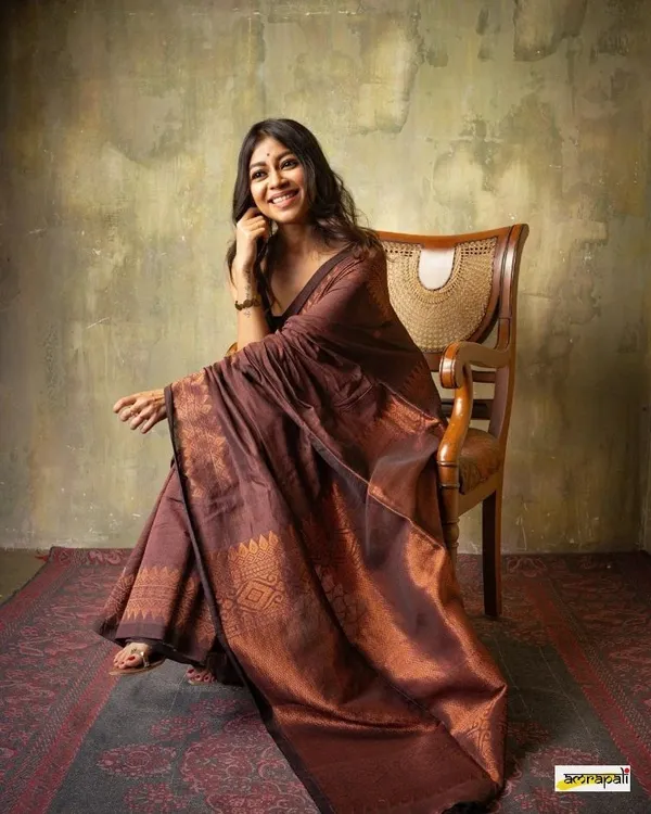 Brown_Extraordinary_Soft_Silk_Saree_With_Intricate_Blouse_Piece_For_Women