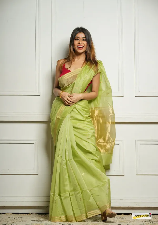 Pista_Deserving_Cotton_Silk_Saree_With_Demesne_Blouse_Piece_For_Women