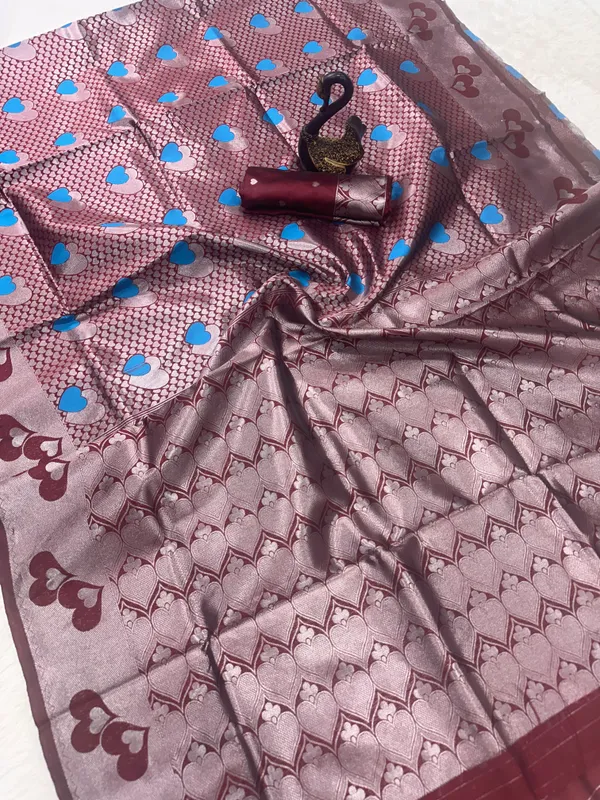 Brown_Trendy_Soft_Banarasi_Silk_Saree_With_Hypnotic_Blouse_Piece_For_Women