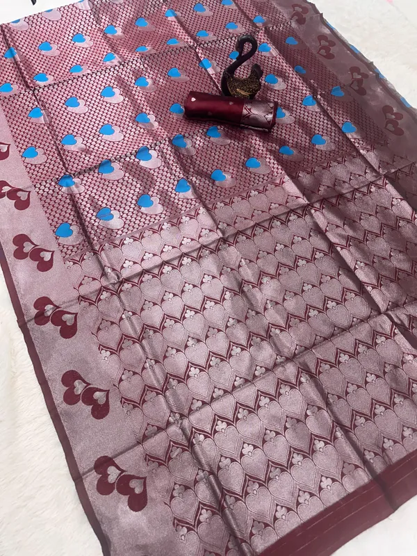 Brown_Trendy_Soft_Banarasi_Silk_Saree_With_Hypnotic_Blouse_Piece_For_Women