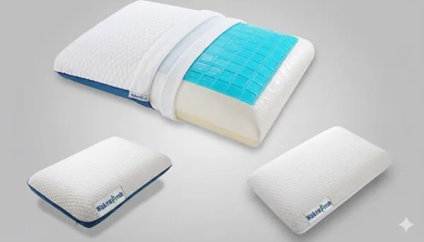 GEL_PAD_MEMORY_FOAM_PILLOW-_White_And_Blue_Knitted_Fabric_And_Cooling_Gel_Pad_And_Memory_Foam_Premium_Pillow_For_Sleep_And_Comfort