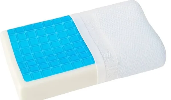 GEL_PAD_MEMORY_FOAM_PILLOW-_White_And_Blue_Knitted_Fabric_And_Cooling_Gel_Pad_And_Memory_Foam_Premium_Pillow_For_Sleep_And_Comfort
