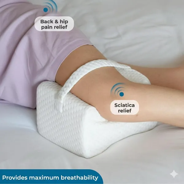KNEE_PILLOW-_White_Knitted_Fabric_With_Gel_Memory_Foam_Premium_Pillow_For_Sleep_And_Comfort
