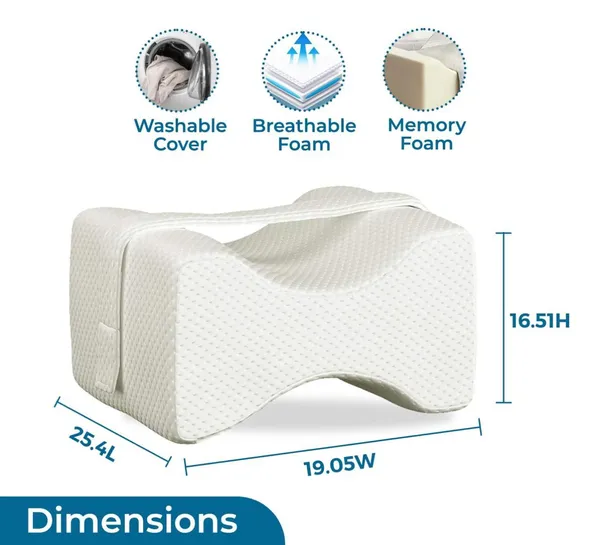 KNEE_PILLOW-_White_Knitted_Fabric_With_Gel_Memory_Foam_Premium_Pillow_For_Sleep_And_Comfort