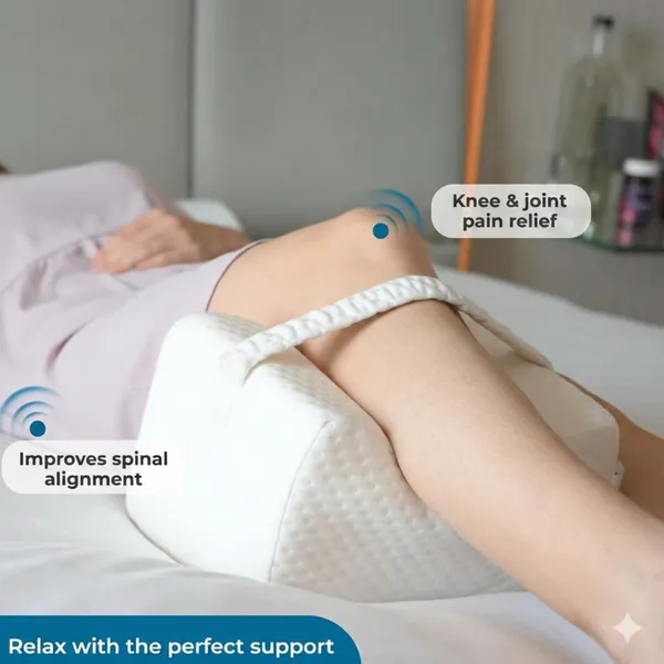 KNEE_PILLOW-_White_Knitted_Fabric_With_Gel_Memory_Foam_Premium_Pillow_For_Sleep_And_Comfort